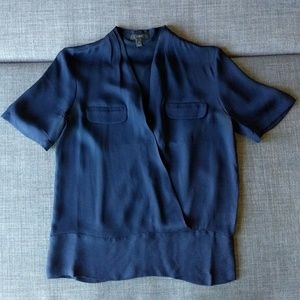 J Crew Collection Draped Silk Popover